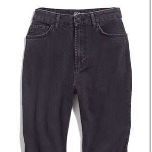 BDG washed black cut off high rise mom jeans